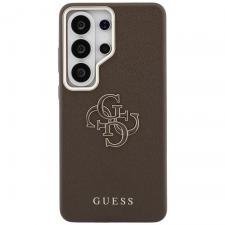 Carcasa Guess Grained Big 4G Metal Logo compatibila cu Samsung Galaxy S26 Ultra, Maro