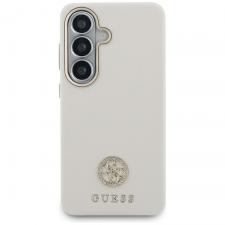 Carcasa Guess Rhinestone Round Logo cu MagSafe compatibila cu Samsung Galaxy S26, Bej