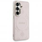 Carcasa Guess Saffiano Peony Embossed Ring cu MagSafe compatibila cu Samsung Galaxy S26 Plus, Roz 5 - lerato.ro