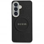 Carcasa Guess Saffiano Peony Embossed Ring cu MagSafe compatibila cu Samsung Galaxy S26, Negru 2 - lerato.ro