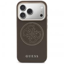 Carcasa Guess Perforated 4G cu MagSafe compatibila cu iPhone 17 Pro, Maro