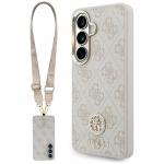 Husa Guess 4G Big Rhinestone Triangle Strap cu MagSafe compatibila cu Samsung Galaxy S26, Roz 4 - lerato.ro