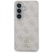 Husa Guess 4G Big Rhinestone Triangle Strap cu MagSafe compatibila cu Samsung Galaxy S26, Roz