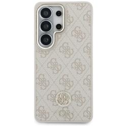 Husa Guess 4G Big Rhinestone Triangle Strap cu MagSafe compatibila cu Samsung Galaxy S26 Ultra, Roz