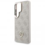 Husa Guess 4G Big Rhinestone Triangle Strap cu MagSafe compatibila cu Samsung Galaxy S26 Ultra, Roz 7 - lerato.ro