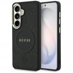 Husa Guess Saffiano Peony Embossed Ring cu MagSafe compatibila cu Samsung Galaxy S26 Plus, Negru 4 - lerato.ro
