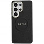 Husa Guess Saffiano Peony Embossed Ring cu MagSafe compatibila cu Samsung Galaxy S26 Ultra, Negru 2 - lerato.ro