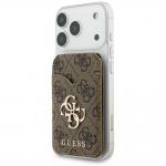 Portofel magnetic cu oglinda si stand Guess 4G Stand Mirror, Compatibil MagSafe, Maro 3 - lerato.ro