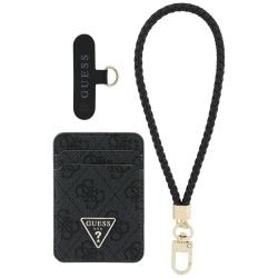 Set portofel magnetic si snur telefon Guess Triangle, Compatibil MagSafe, Negru
