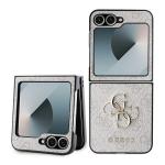 Carcasa Guess Leather 4G Metal Log compatibila cu Samsung Galaxy Z Flip 6 / 7 FE, Roz 3 - lerato.ro