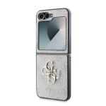 Carcasa Guess Leather 4G Metal Log compatibila cu Samsung Galaxy Z Flip 6 / 7 FE, Roz 7 - lerato.ro