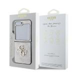 Carcasa Guess Leather 4G Metal Log compatibila cu Samsung Galaxy Z Flip 6 / 7 FE, Roz 9 - lerato.ro
