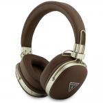 Casti wireless Guess Metal Grained Triangle Logo, ENC, Bluetooth 5.4, Autonomie 26h, USB-C, Maro 2 - lerato.ro