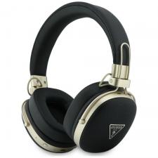 Casti telefoane, Casti wireless Guess Metal Grained Triangle Logo, ENC, Bluetooth 5.4, Autonomie 26h, USB-C, Negru, lerato.ro