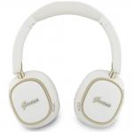 Casti wireless Guess Rectangle Metal Script, ENC, Bluetooth 5.4, Autonomie 26h, USB-C, Alb 5 - lerato.ro