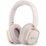 Casti wireless Guess Rectangle Metal Script, ENC, Bluetooth 5.4, Autonomie 26h, USB-C, Roz 2 - lerato.ro