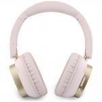 Casti wireless Guess Rectangle Metal Script, ENC, Bluetooth 5.4, Autonomie 26h, USB-C, Roz 4 - lerato.ro
