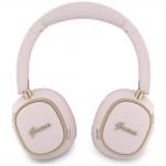 Casti wireless Guess Rectangle Metal Script, ENC, Bluetooth 5.4, Autonomie 26h, USB-C, Roz 5 - lerato.ro