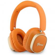 Casti telefoane, Casti wireless Guess Rectangle Metal Script, ENC, Bluetooth 5.4, Autonomie 26h, USB-C, Portocaliu, lerato.ro