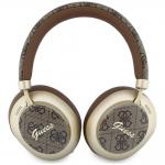 Casti wireless Guess 4G Gold Metal Script, ENC, Bluetooth 5.4, Autonomie 32h, USB-C, Maro 5 - lerato.ro