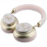 Casti wireless Guess 4G Gold Metal Script, ENC, Bluetooth 5.4, Autonomie 32h, USB-C, Roz 5 - lerato.ro