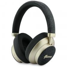 Casti telefoane, Casti wireless Guess 4G Gold Metal Script, ENC, Bluetooth 5.4, Autonomie 32h, USB-C, Negru, lerato.ro