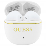 Casti wireless Guess Glossy Gold Line, TWS, Bluetooth 5.4, 200 mAh, USB-C, Alb 2 - lerato.ro