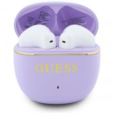 Casti telefoane, Casti wireless Guess Glossy Gold Line, TWS, Bluetooth 5.4, 200 mAh, USB-C, Mov, lerato.ro
