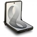 Husa Guess Magnetic Ring Stand Grained Classic Logo cu MagSafe compatibila cu Samsung Galaxy Z Flip 8, Bej 4 - lerato.ro