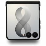 Husa Guess Magnetic Ring Stand Grained Classic Logo cu MagSafe compatibila cu Samsung Galaxy Z Flip 8, Bej 5 - lerato.ro