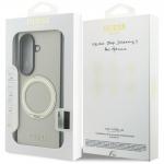 Husa Guess Magnetic Ring Stand Grained Classic Logo cu MagSafe compatibila cu Samsung Galaxy Z Fold 8 Ultra, Bej 9 - lerato.ro