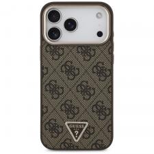 Husa Guess 4G Triangle Logo cu MagSafe compatibila cu iPhone 18 Pro Max / 17 Pro Max, Maro