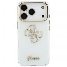 Husa Guess IML 4G Script compatibila cu iPhone 18 Pro Max / 17 Pro Max, Alb