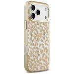 Husa Guess IML Leopard Glitter Triangle Logo cu MagSafe compatibila cu iPhone 18 Pro Max / 17 Pro Max, Maro 5 - lerato.ro