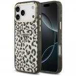 Husa Guess IML Leopard Glitter Triangle Logo cu MagSafe compatibila cu iPhone 18 Pro Max / 17 Pro Max, Negru 4 - lerato.ro