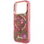 Husa Guess Glitter Blossom Roses compatibila cu iPhone 18 Pro Max / 17 Pro Max, Burgundy 7 - lerato.ro