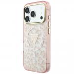 Husa Guess IML Leopard Glitter Triangle Logo cu MagSafe compatibila cu iPhone 18 Pro Max / 17 Pro Max, Roz 3 - lerato.ro