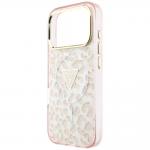 Husa Guess IML Leopard Glitter Triangle Logo cu MagSafe compatibila cu iPhone 18 Pro Max / 17 Pro Max, Roz 7 - lerato.ro