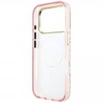 Husa Guess IML Leopard Glitter Triangle Logo cu MagSafe compatibila cu iPhone 18 Pro Max / 17 Pro Max, Roz 8 - lerato.ro