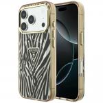 Husa Guess IML Zebra Glitter Triangle Logo cu MagSafe compatibila cu iPhone 18 Pro Max / 17 Pro Max, Gold 4 - lerato.ro