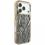 Husa Guess IML Zebra Glitter Triangle Logo cu MagSafe compatibila cu iPhone 18 Pro Max / 17 Pro Max, Gold 5 - lerato.ro