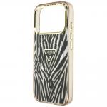 Husa Guess IML Zebra Glitter Triangle Logo cu MagSafe compatibila cu iPhone 18 Pro Max / 17 Pro Max, Gold 7 - lerato.ro
