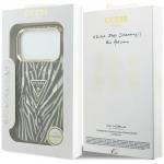 Husa Guess IML Zebra Glitter Triangle Logo cu MagSafe compatibila cu iPhone 18 Pro Max / 17 Pro Max, Gold 9 - lerato.ro