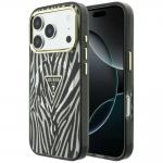 Husa Guess IML Zebra Glitter Triangle Logo cu MagSafe compatibila cu iPhone 18 Pro Max / 17 Pro Max, Silver 4 - lerato.ro