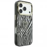 Husa Guess IML Zebra Glitter Triangle Logo cu MagSafe compatibila cu iPhone 18 Pro Max / 17 Pro Max, Silver 5 - lerato.ro
