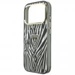 Husa Guess IML Zebra Glitter Triangle Logo cu MagSafe compatibila cu iPhone 18 Pro Max / 17 Pro Max, Silver 7 - lerato.ro