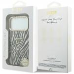 Husa Guess IML Zebra Glitter Triangle Logo cu MagSafe compatibila cu iPhone 18 Pro Max / 17 Pro Max, Silver 9 - lerato.ro