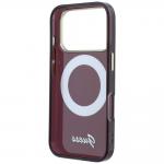 Husa Guess IML Ring Stand 360 Script Metal Logo cu MagSafe compatibila cu iPhone 18 Pro Max / 17 Pro Max, Burgundy 8 - lerato.ro