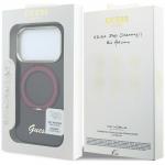 Husa Guess IML Ring Stand 360 Script Metal Logo cu MagSafe compatibila cu iPhone 18 Pro Max / 17 Pro Max, Burgundy 9 - lerato.ro