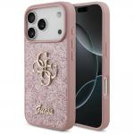 Husa Guess Fixed Glitter Big 4G compatibila cu iPhone 18 Pro / 17 Pro, Roz 4 - lerato.ro